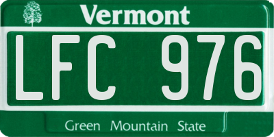 VT license plate LFC976