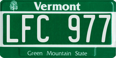 VT license plate LFC977