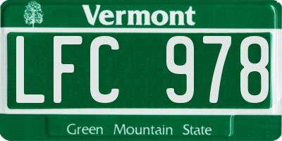 VT license plate LFC978