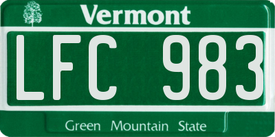 VT license plate LFC983