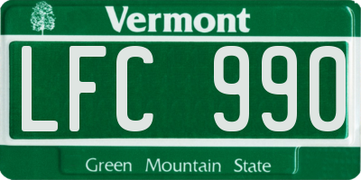 VT license plate LFC990