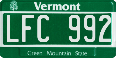 VT license plate LFC992