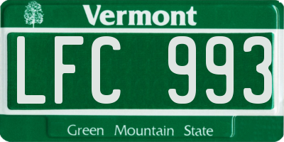 VT license plate LFC993