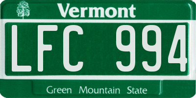 VT license plate LFC994
