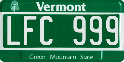 VT license plate LFC999