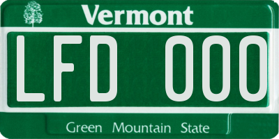 VT license plate LFD000
