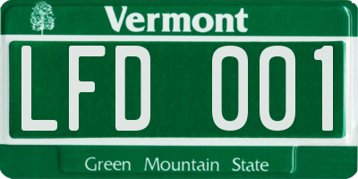 VT license plate LFD001