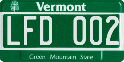 VT license plate LFD002