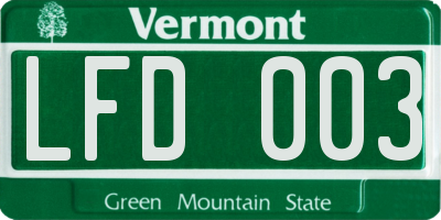 VT license plate LFD003