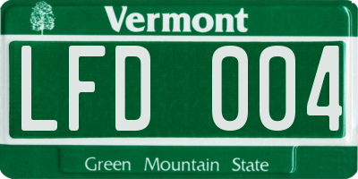 VT license plate LFD004