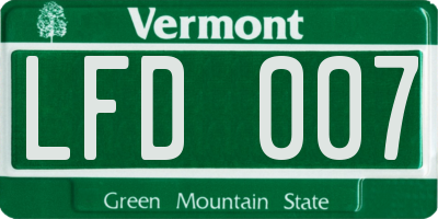 VT license plate LFD007