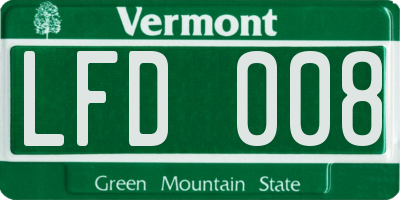 VT license plate LFD008