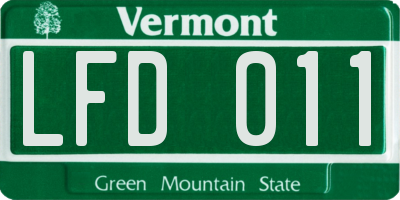VT license plate LFD011