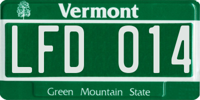VT license plate LFD014