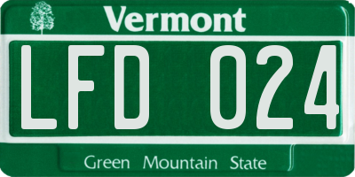 VT license plate LFD024