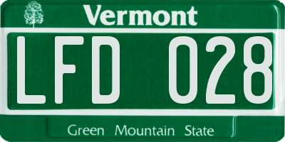 VT license plate LFD028