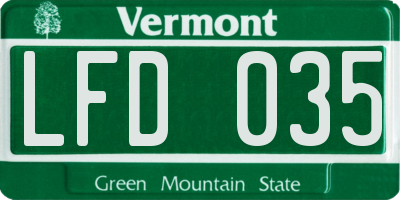 VT license plate LFD035