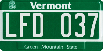 VT license plate LFD037