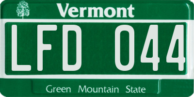 VT license plate LFD044
