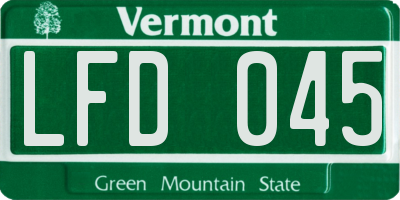 VT license plate LFD045