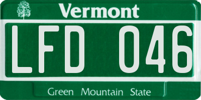 VT license plate LFD046