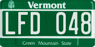 VT license plate LFD048