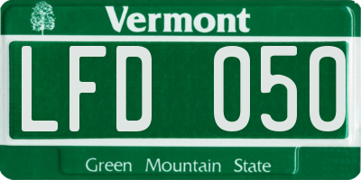 VT license plate LFD050