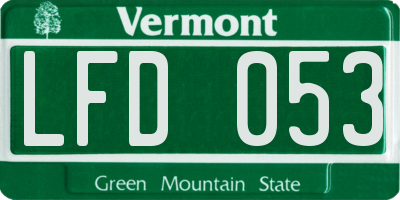 VT license plate LFD053