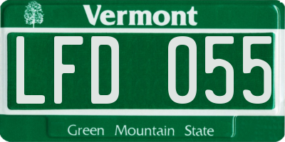 VT license plate LFD055
