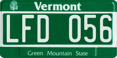 VT license plate LFD056