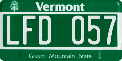 VT license plate LFD057