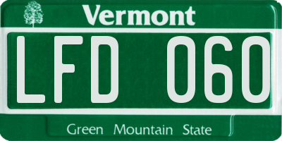 VT license plate LFD060