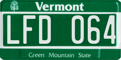 VT license plate LFD064