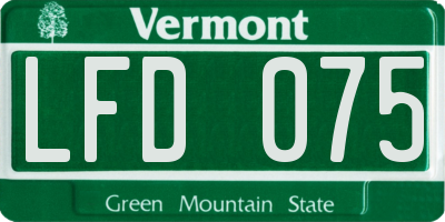 VT license plate LFD075