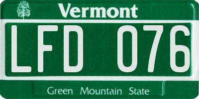 VT license plate LFD076