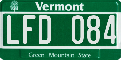 VT license plate LFD084
