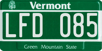 VT license plate LFD085