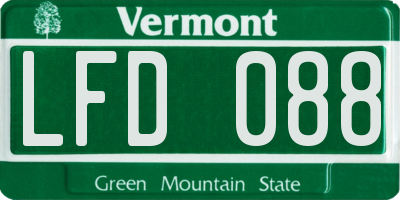 VT license plate LFD088
