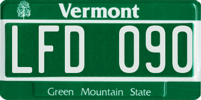 VT license plate LFD090