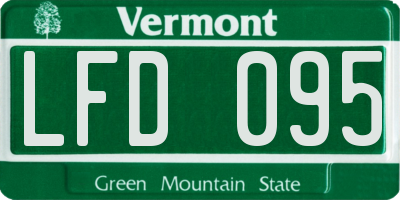 VT license plate LFD095