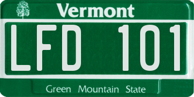 VT license plate LFD101