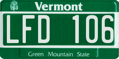 VT license plate LFD106