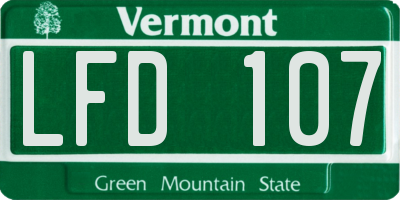 VT license plate LFD107