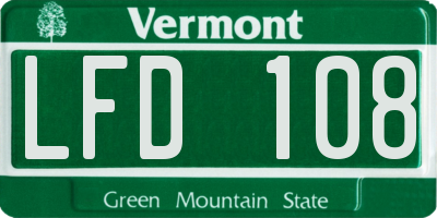 VT license plate LFD108