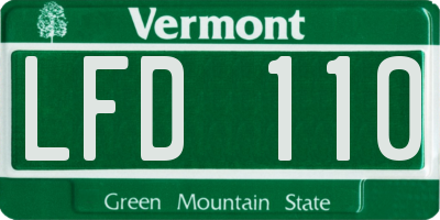 VT license plate LFD110