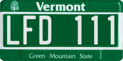 VT license plate LFD111