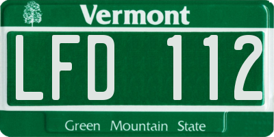 VT license plate LFD112