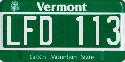 VT license plate LFD113