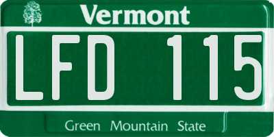 VT license plate LFD115