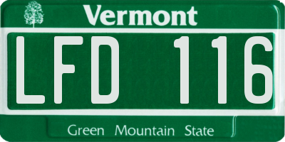 VT license plate LFD116